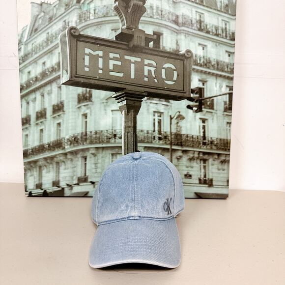 Calvin Klein 4G5006G460 Washed Denim Blue Embroidered Logo Baseball Cap main image 7